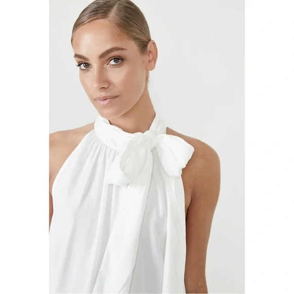 Bardot Viscose Tie Neck Sleeveless Blouse Top in Ivory NWT Sz. XL Sz. X-Large - Picture 5 of 13